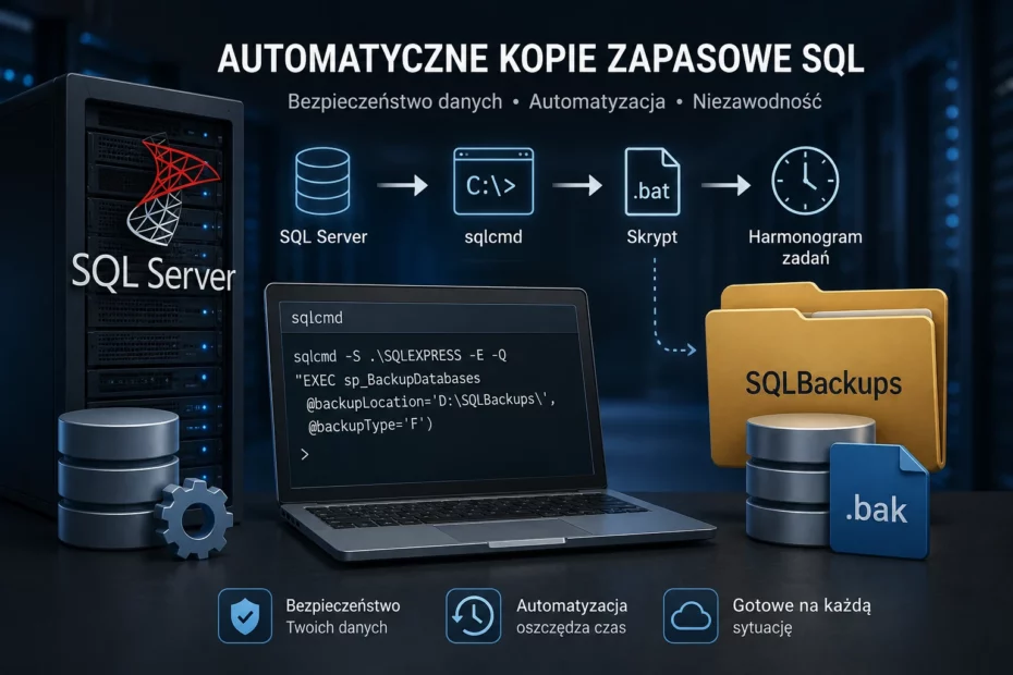 Automatyczne kopie zapasowe SQL Server z wykorzystaniem sqlcmd, skryptu BAT i Harmonogramu zadań Windows
